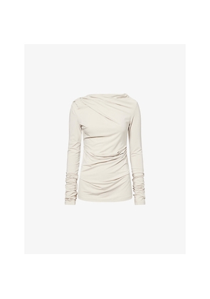 Womens Entire Studios High-Neck Draped Jersey Top