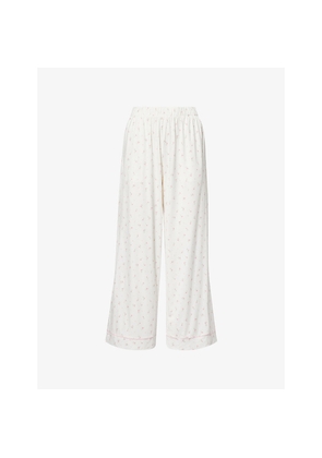 Womens Lounge Underwear Floral-Print Modal-Blend Pyjama Bottoms