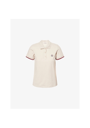 Womens Moncler Classic Badge Cotton-Piqué Polo Shirt