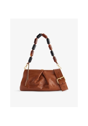 Womens Dries Van Noten Pleated Leather Clutch Bag