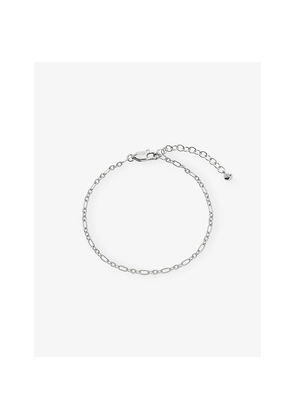 Womens Monica Vinader Textured Link Chain Sterling Silver Bracelet