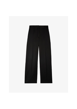 Womens The Kooples Mid-Rise Wide-Leg Woven Trousers