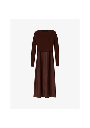 Womens Allsaints Hera Two-In-One Woven Midi Dress