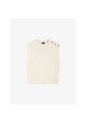 Womens The Kooples Sleeveless Button-Embellished Wool and Alpaca Jumper