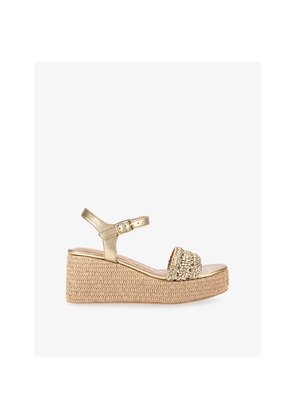 Womens Carvela Portofino Faux-Leather Flatform Sandals