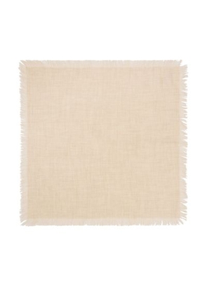 Mini cashmere square scarf with fringed trim