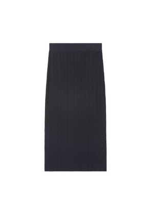 Maxi skirt with irregular rib-knit