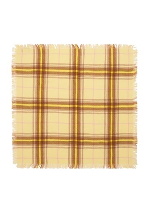 Mini tartan square cashmere scarf