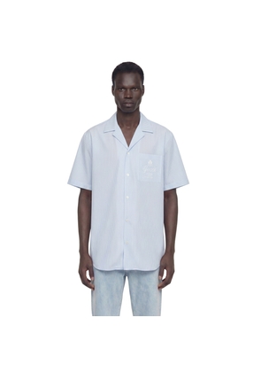 Pinstriped Cotton Poplin Bowling Shirt