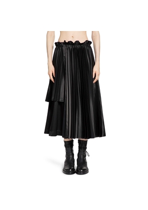 Pleated Asymmetric Midi Skirt