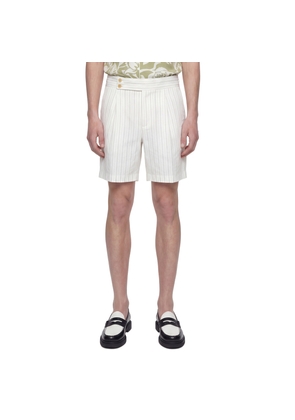 Pinstriped Wool Shorts