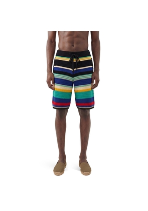 Striped Crochet Knit Shorts