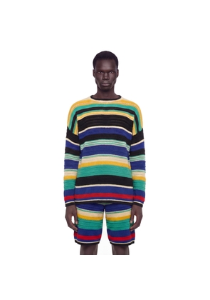 Striped Crochet Knit Sweater