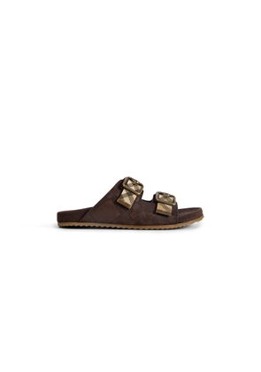 Double Bouckle Checked Sandals