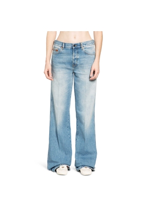 Bleached Denim Flared Jeans
