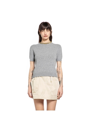 Wool Cashmere Short Sleeve Sweater