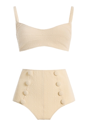 Lisa Marie Fernandez Seersucker Balconette High-Waist Bikini - Moda Operandi