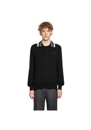 Wool Cashmere Polo with Suede Collar