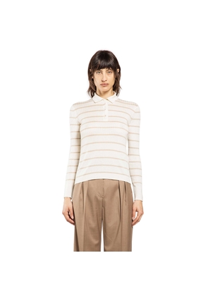 Striped Cashmere Silk Polo