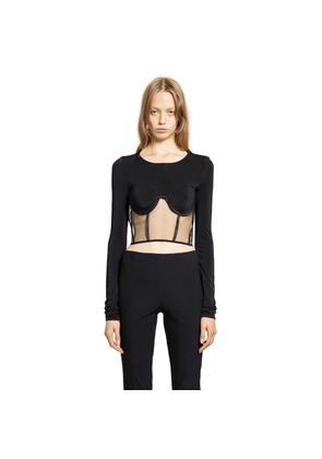 Bustier Crew Neck Long Sleeve Top