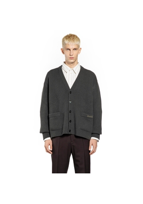 Wool cashmere rib knit cardigan