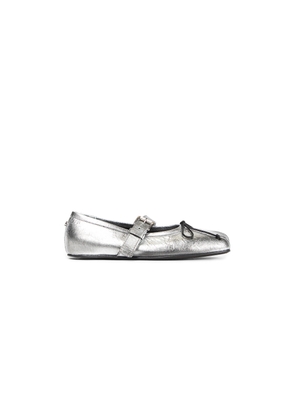 Zoey Ballerinas in Dusty Laminated Leather