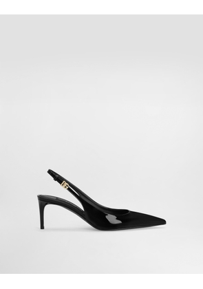 Dolce & Gabbana Patent Leather Slingbacks - Woman Pumps And Slingback Black Leather 35.5