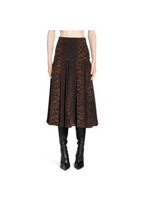 Leopard Print Godet Skirt