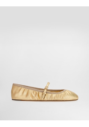 Dolce & Gabbana Ballerina - Woman Flat Shoes Gold Leather 36.5