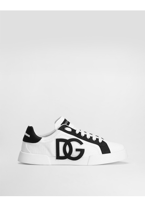 Dolce & Gabbana Portofino Light Strobel Sneakers In Canvas And Calfskin - Man Sneakers Black 42