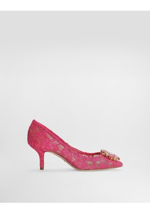 Dolce & Gabbana Pump In Taormina Lace With Crystals - Woman Pumps And Slingback Fuchsia Lace 36