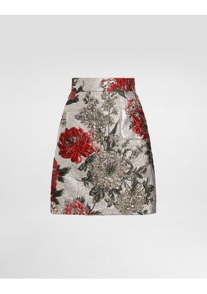 Dolce & Gabbana Floral Jacquard Mini Skirt - Woman Skirts Multi-colored 46