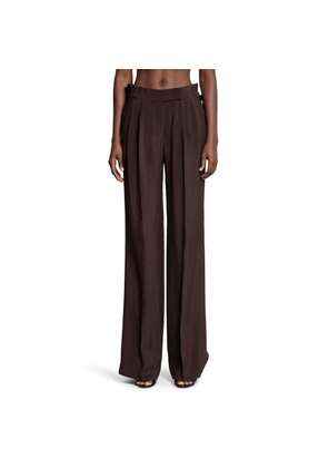 Tailored Double Pleat Wide Leg Pants