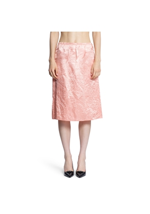 Wrinkled Satin Midi Skirt