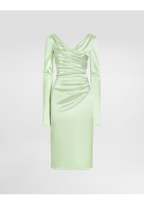 Dolce & Gabbana Stretch Satin Dress - Woman Dresses Multicolor Satin 44