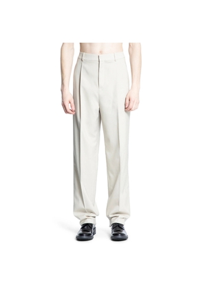 Pleated Wool Carrot Pants