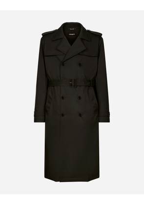 Dolce & Gabbana Nylon Double-breasted Trench Coat - Man Coats And Jackets Black 52