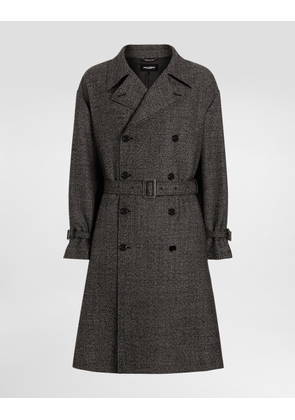 Dolce & Gabbana Double-breasted Wool Trench - Man Coats And Jackets Multicolor 52