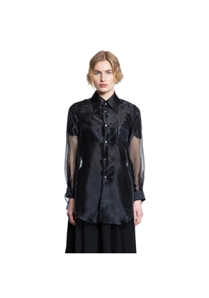 Layered Wool Mesh and Tulle Shirt