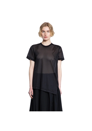 Asymmetric Nylon Mesh T-Shirt