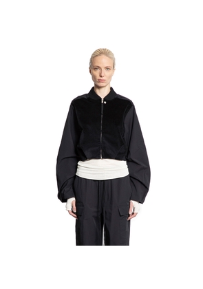 Cropped Bomber in Velvet and Nylon