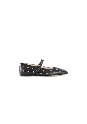 Eyelet Leather Mary Jane Ballerinas