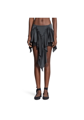 Ruffled Viscose Mini Skirt