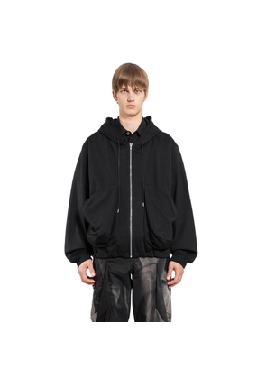 Draped Pocket Zip-Up Hoodie