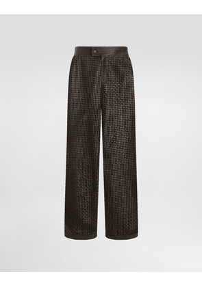 Dolce & Gabbana Flared Woven Nappa Leather Pants - Man Pants And Shorts Multi-colored 50
