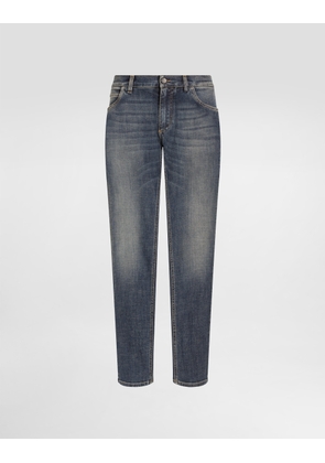 Dolce & Gabbana Regular-fit Blue Wash Stretch Jeans - Man Denim Multi-colored 54
