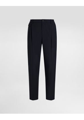 Dolce & Gabbana Wool Blend Trousers - Man Pants And Shorts Blue 50