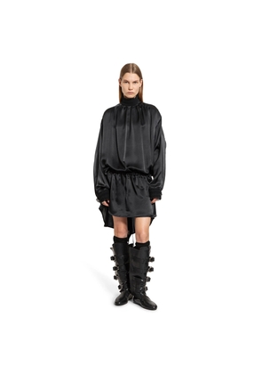 Jenna Turtleneck Dress in Washed Light Satin