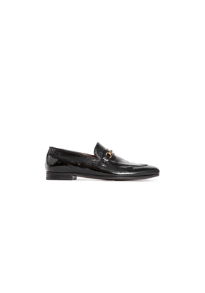Printed Patent Eel Gigi Chain Loafers