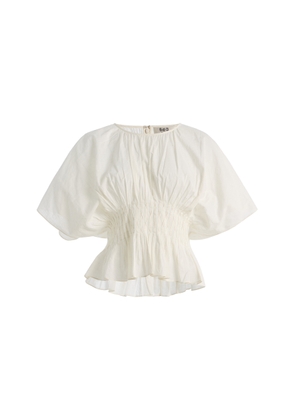 Sea Violet Gathered Ramie Top - Moda Operandi